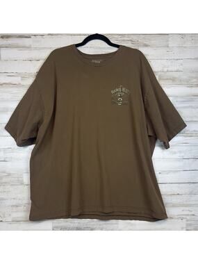 St. John's Bay Men's 3XL Rockin Blues Guitar Graphic T Shirt Brown Cotton Tee